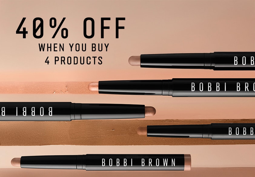 Bobbi Brown crest icon embossed in gold, matalic foil